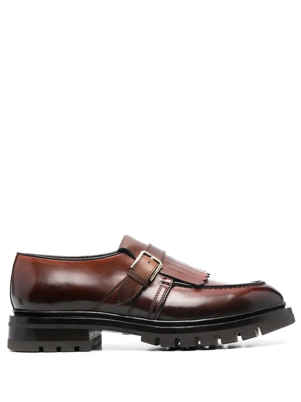 Santoni fringed-trim loafers