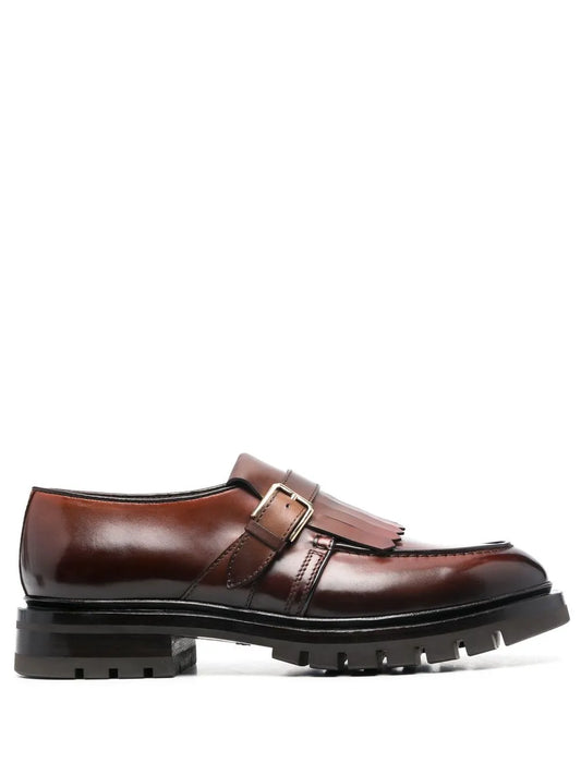 Santoni fringed-trim loafers