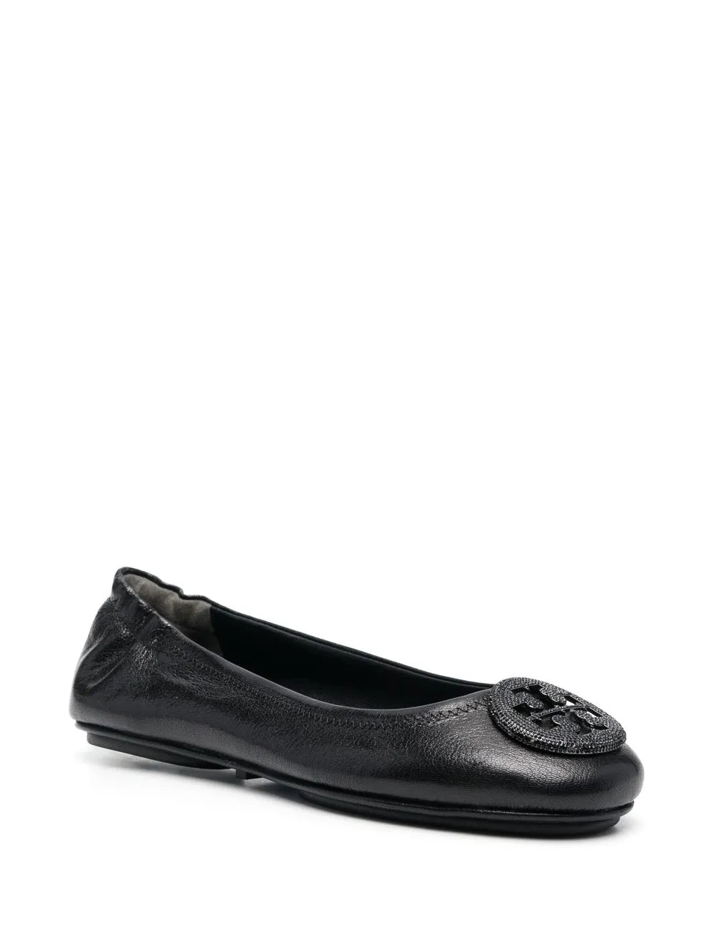 Tory Burch logo-plaque leather ballerina pumps