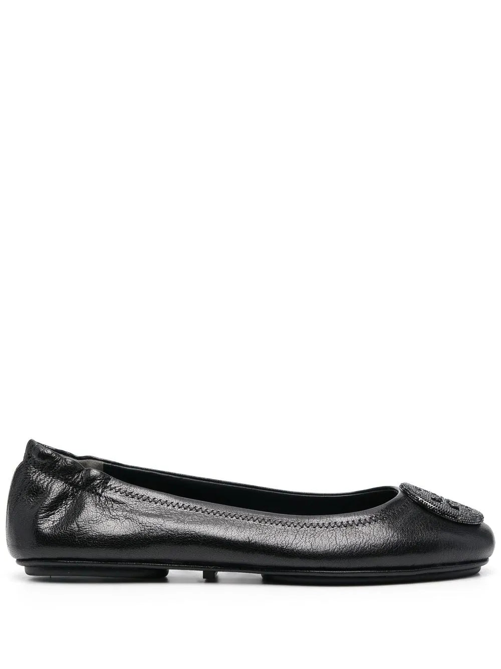 Tory Burch logo-plaque leather ballerina pumps