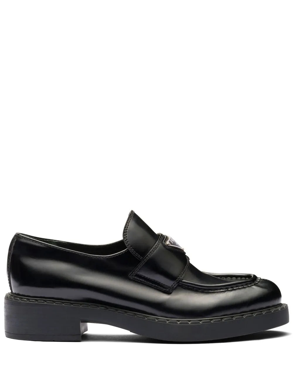 Prada Chocolate brushed leather loafers