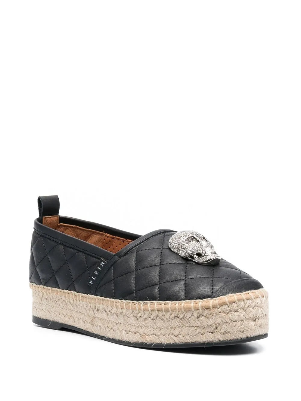 Philipp Plein skull-embellishment quilted espadrilles