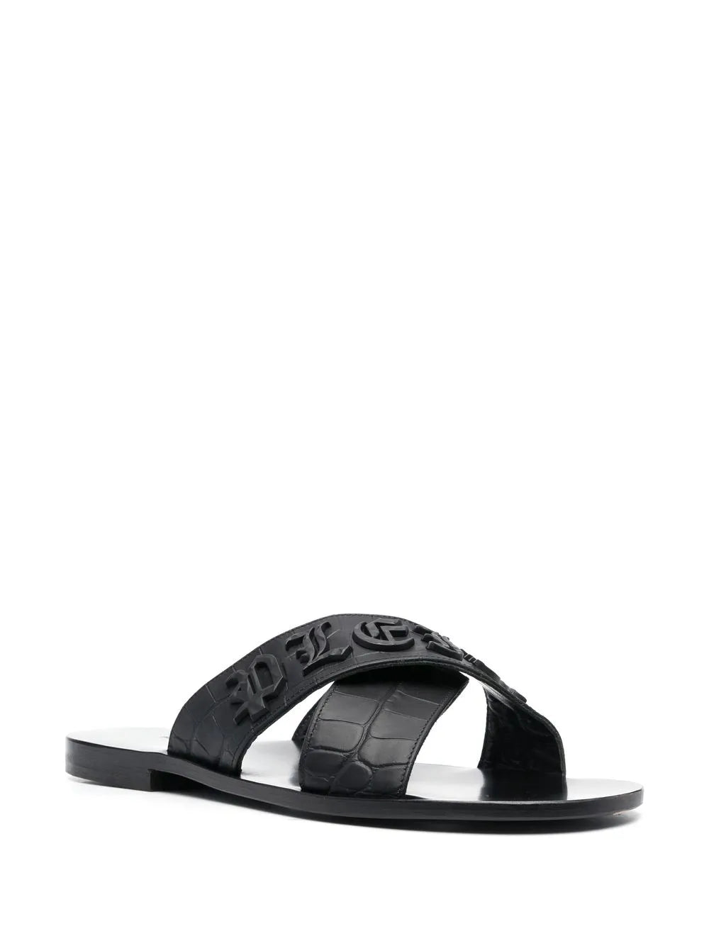 Philipp Plein logo-lettering open toe sandals
