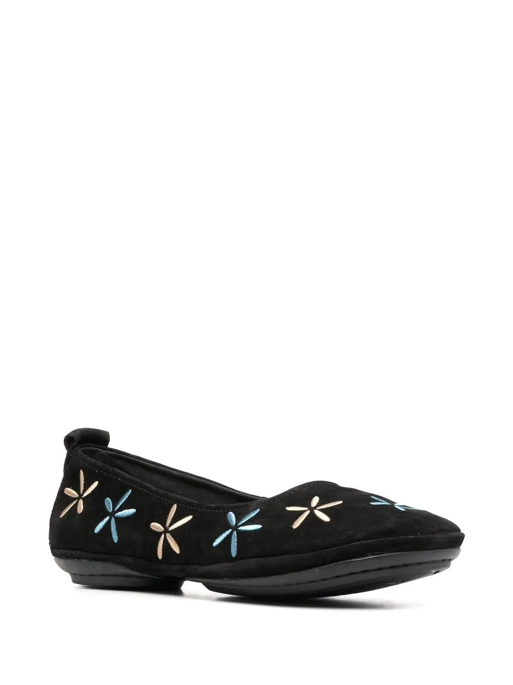 Camper Nina floral-embroidered ballerina shoes