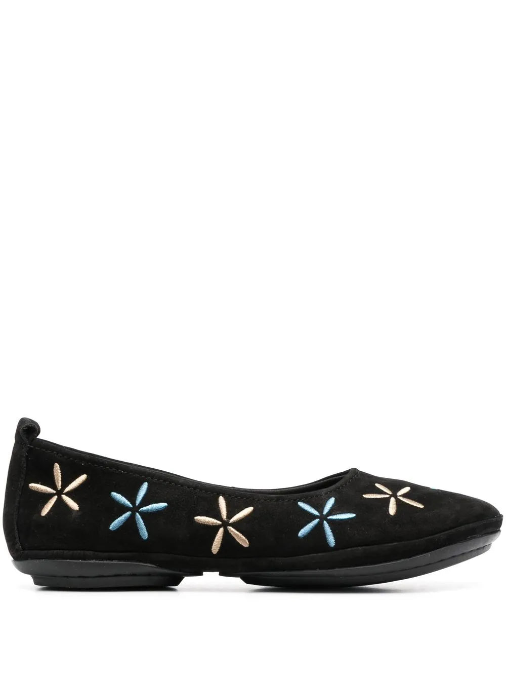 Camper Nina floral-embroidered ballerina shoes