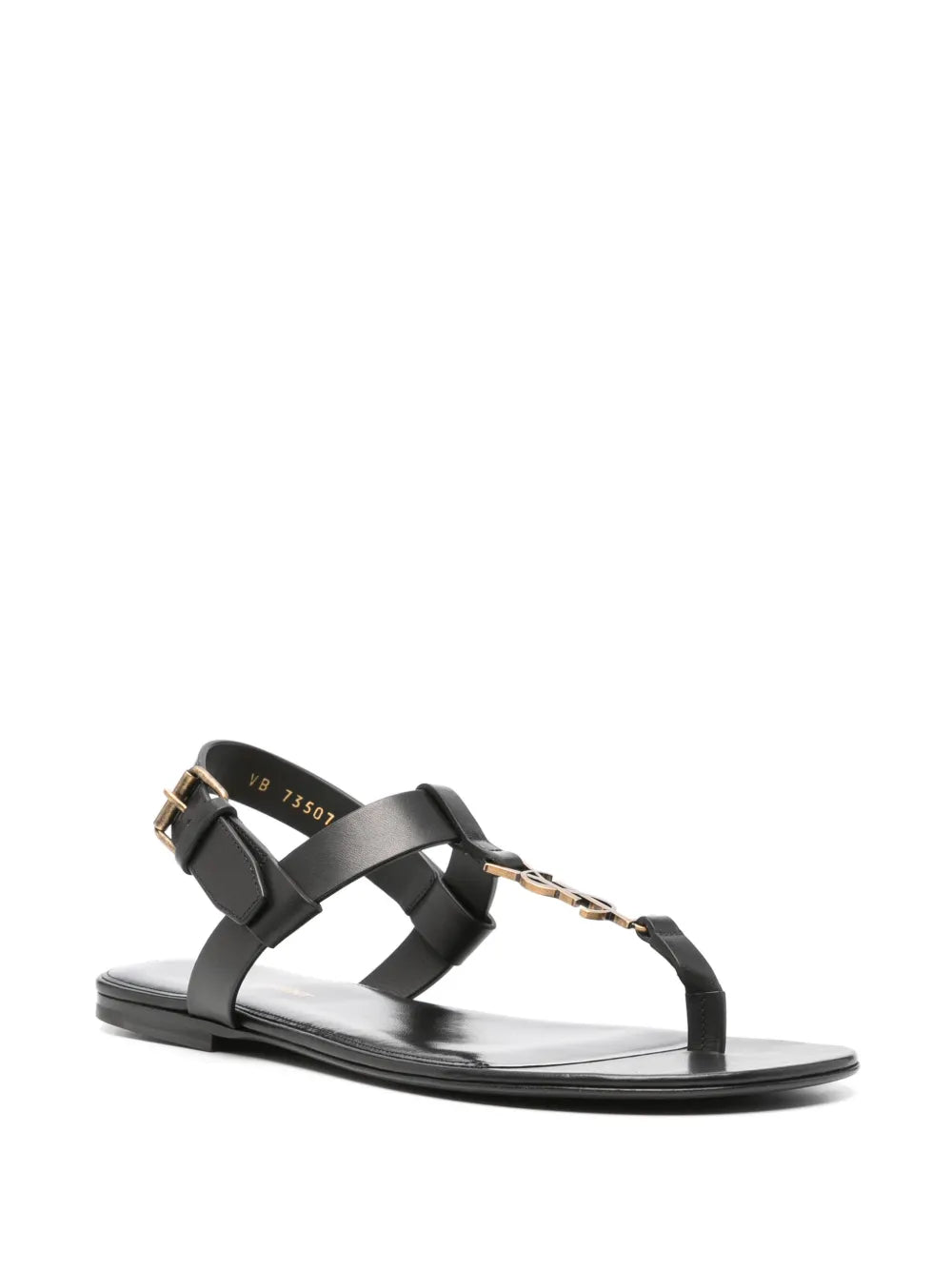 Saint Laurent Cassandre-plaque leather sandals