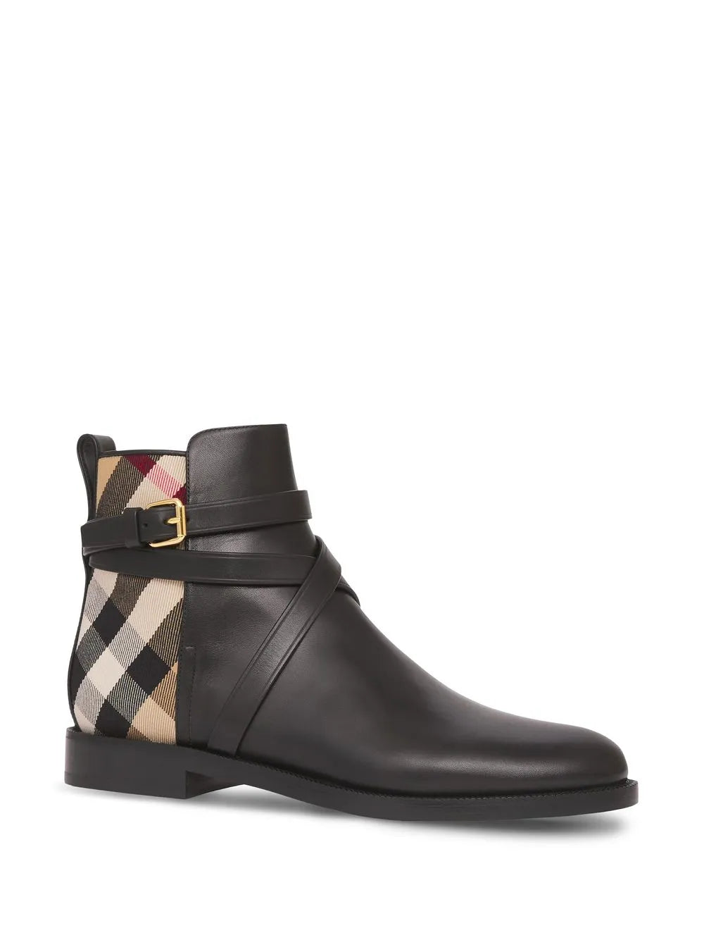 Burberry House Check leather ankle boots