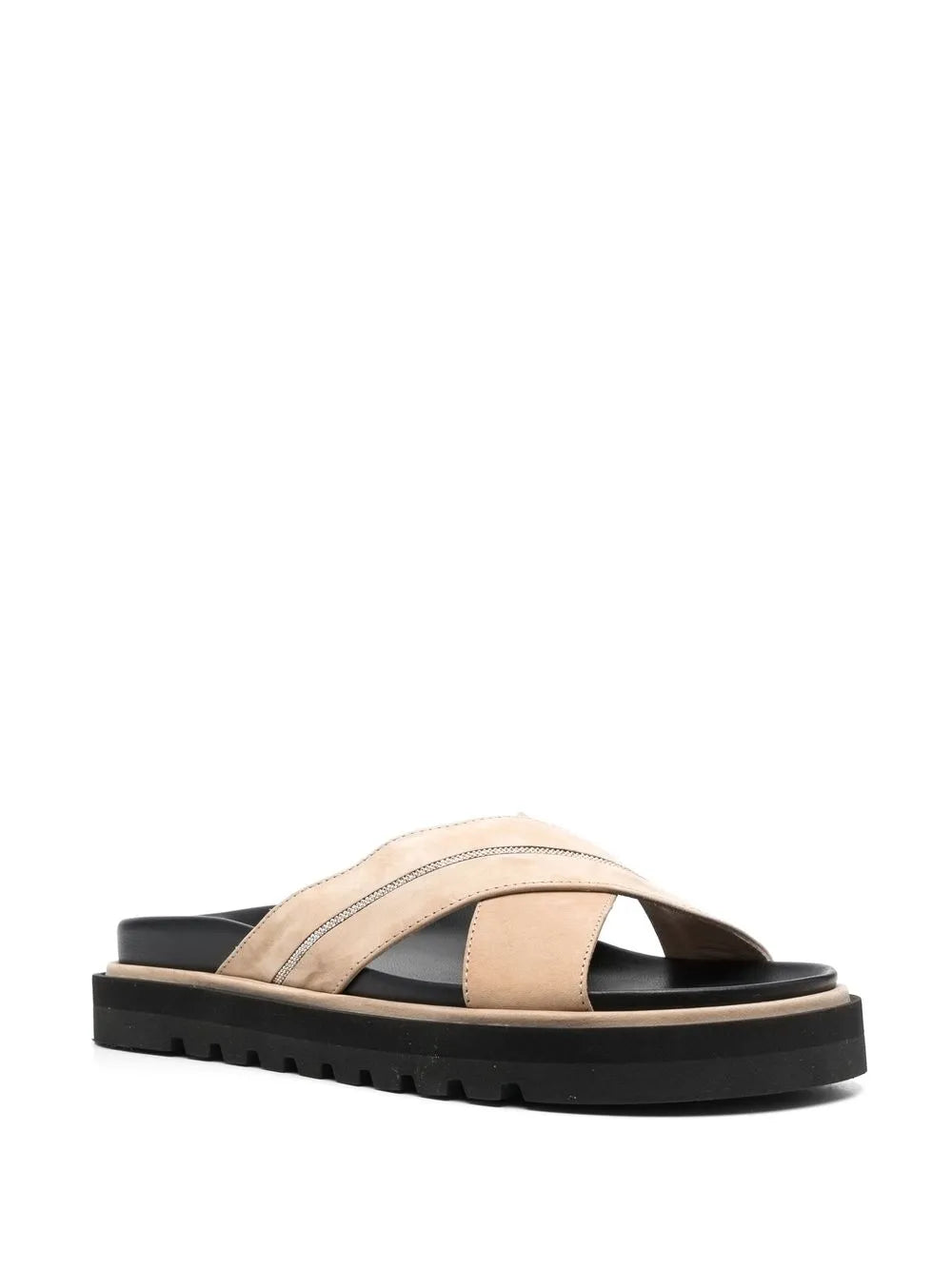 Peserico embellished crossover-strap slides
