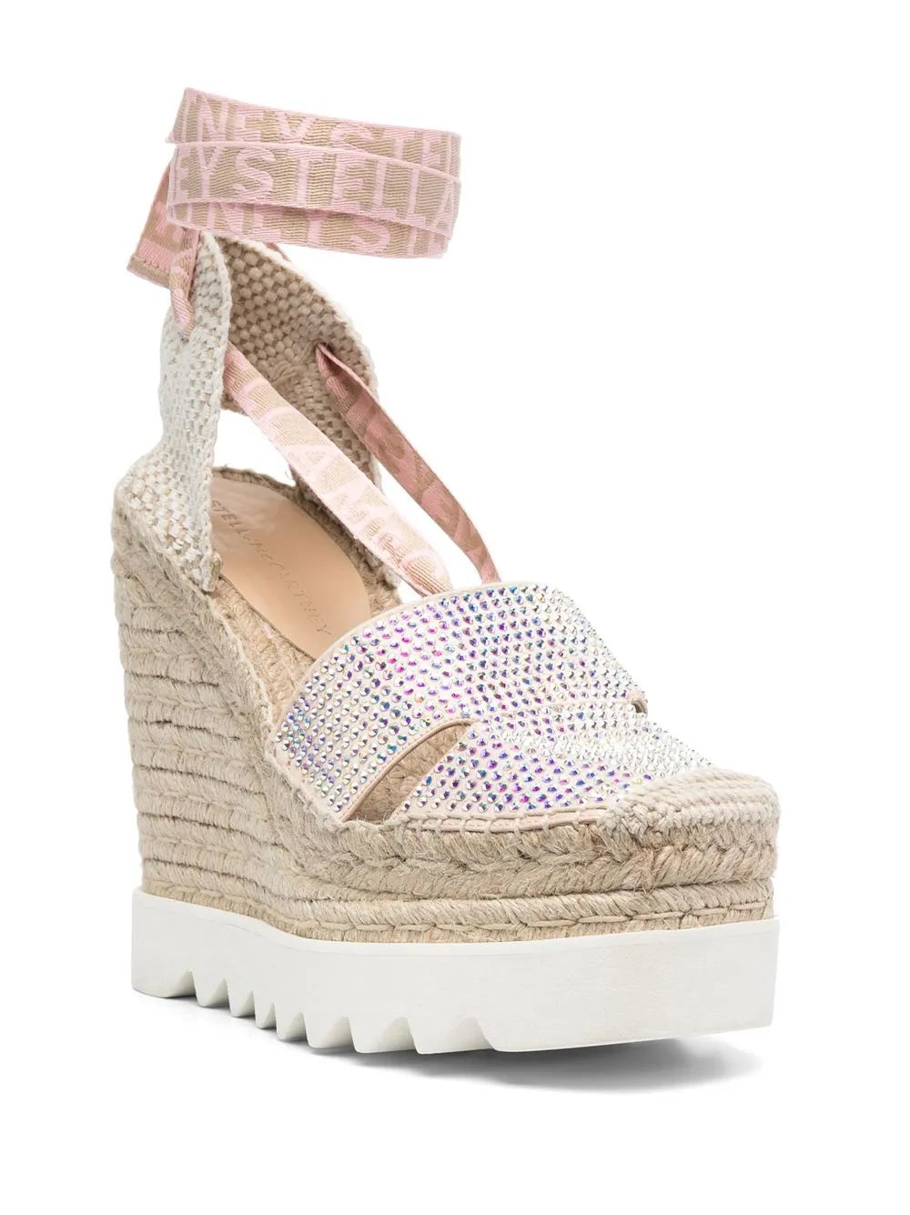 Stella McCartney Gaia crystal-embellished wedge espadrilles