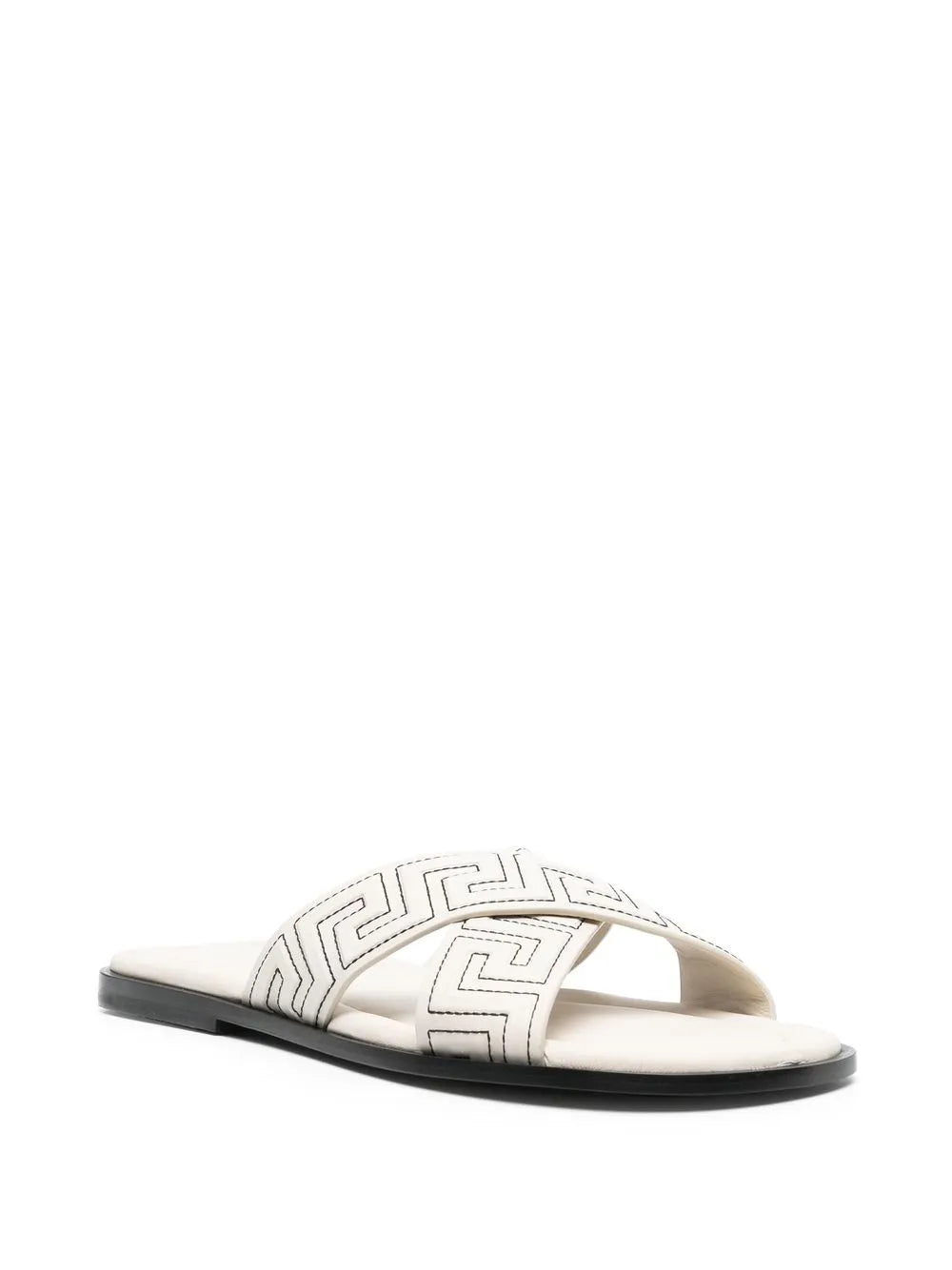 Versace Greca-embossed crossover-strap sandals