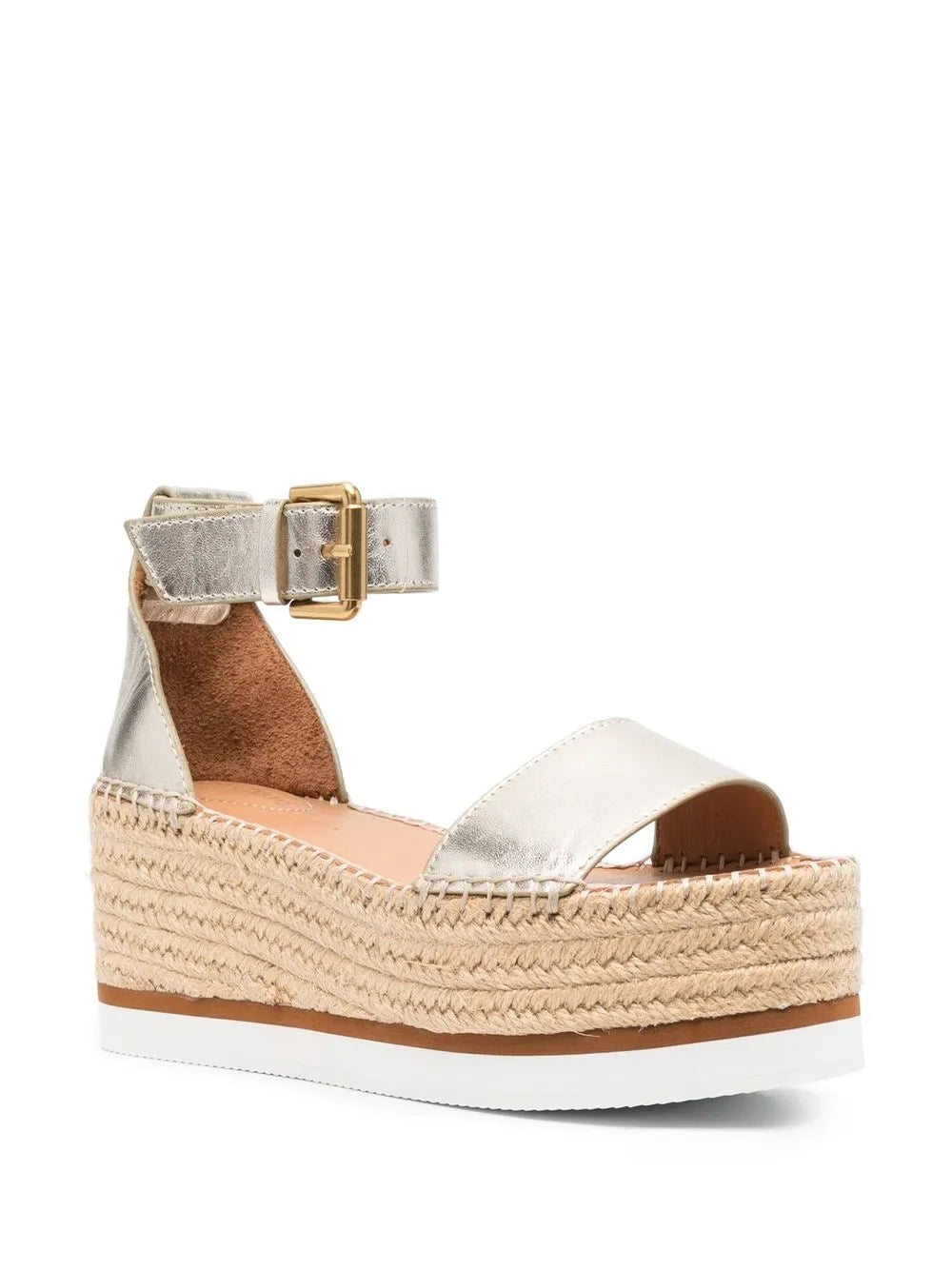 See by Chloé flatform metallic sandals