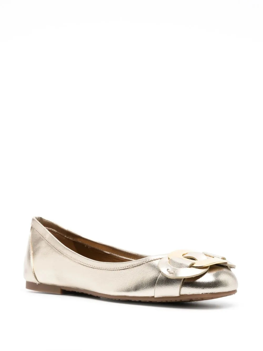 See by Chloé Chany metallic ballerina shoes