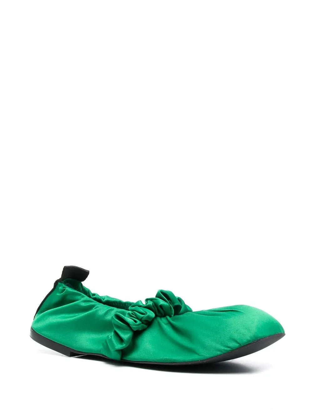 GANNI Scrunchie satin ballerina shoes