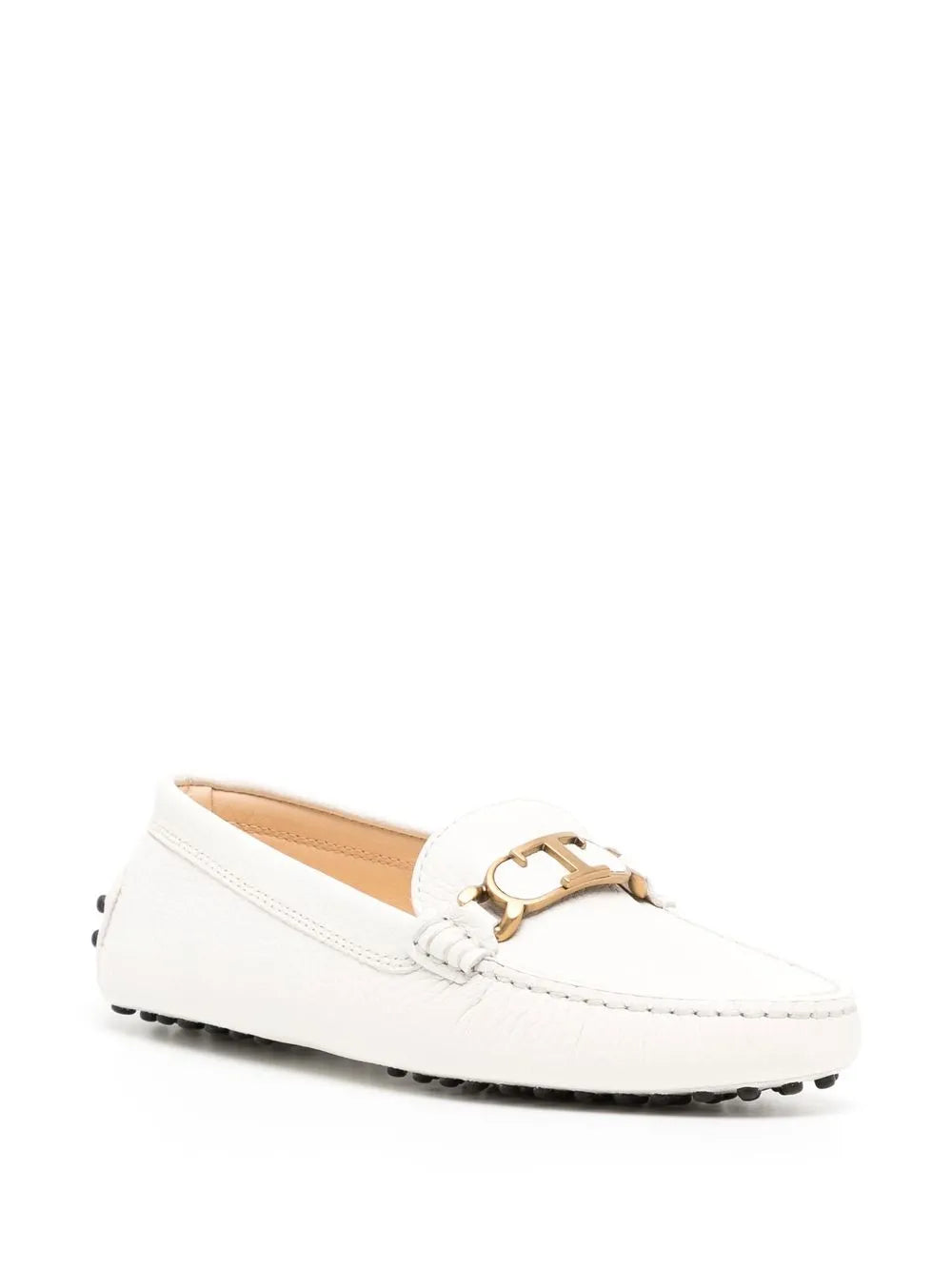Tod's leather logo-plaque loafers