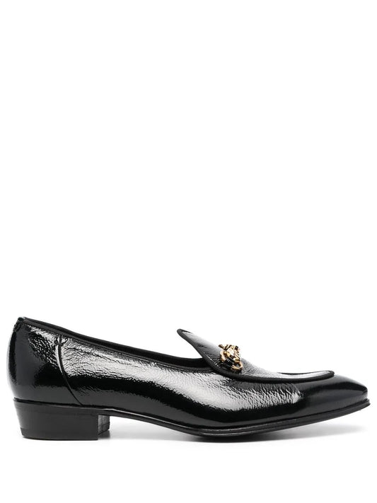 Lidfort chain-trim leather loafers