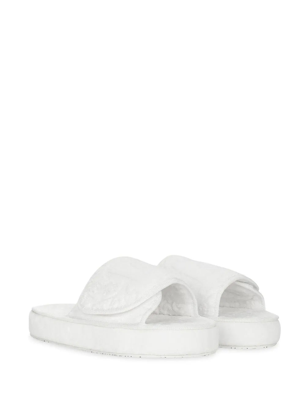 Dolce & Gabbana embossed-logo touch-strap slippers