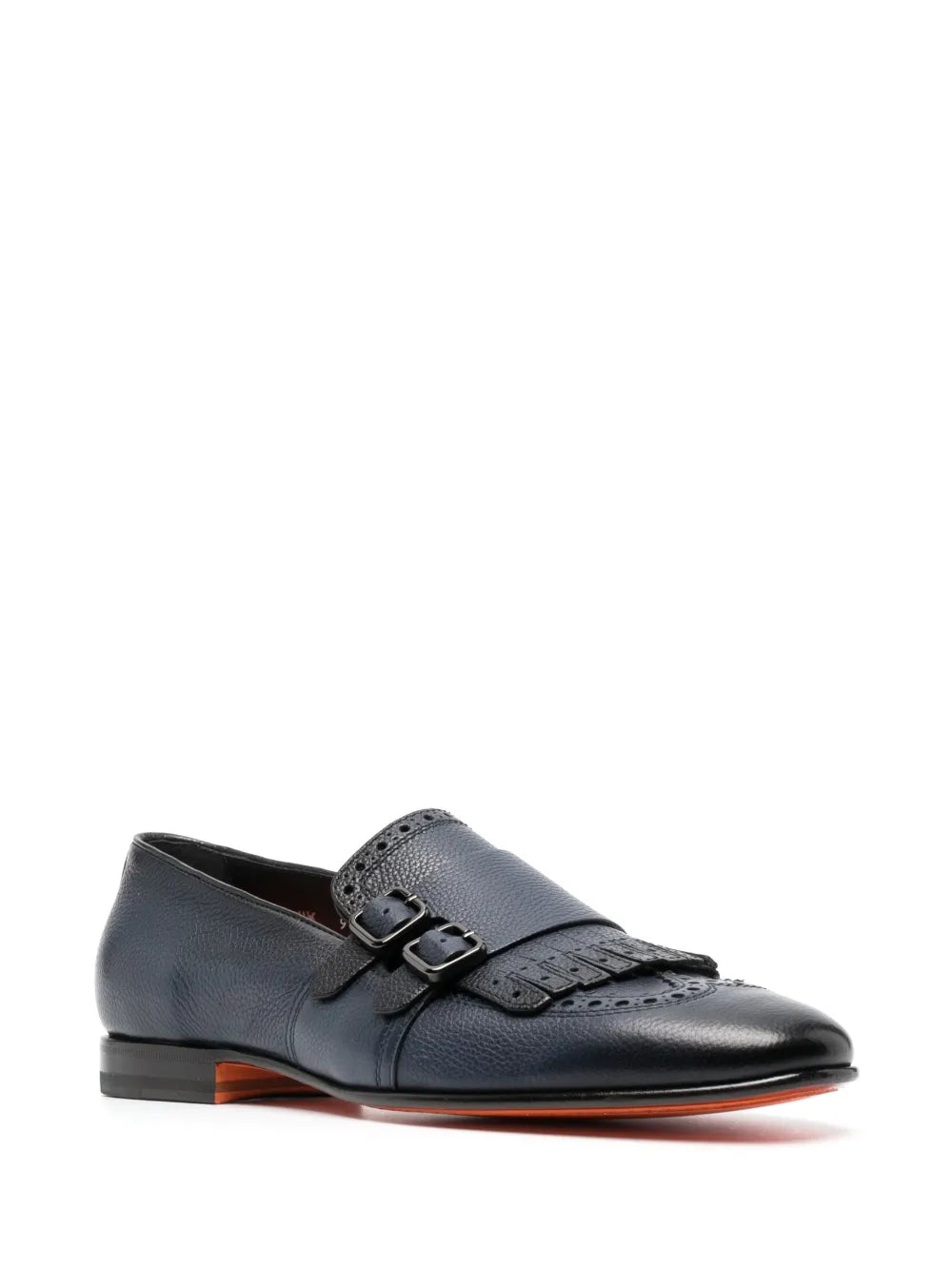 Santoni decorative-stitching leather monk shoes