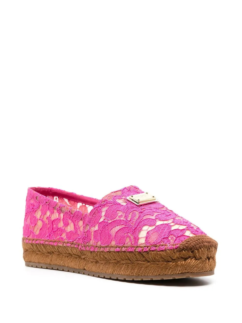 Dolce & Gabbana lace-panel logo-plaque espadrilles