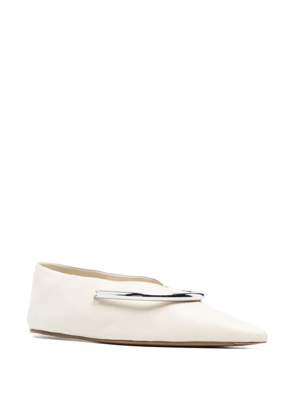 Jil Sander plaque-detail pointed ballerina shoes