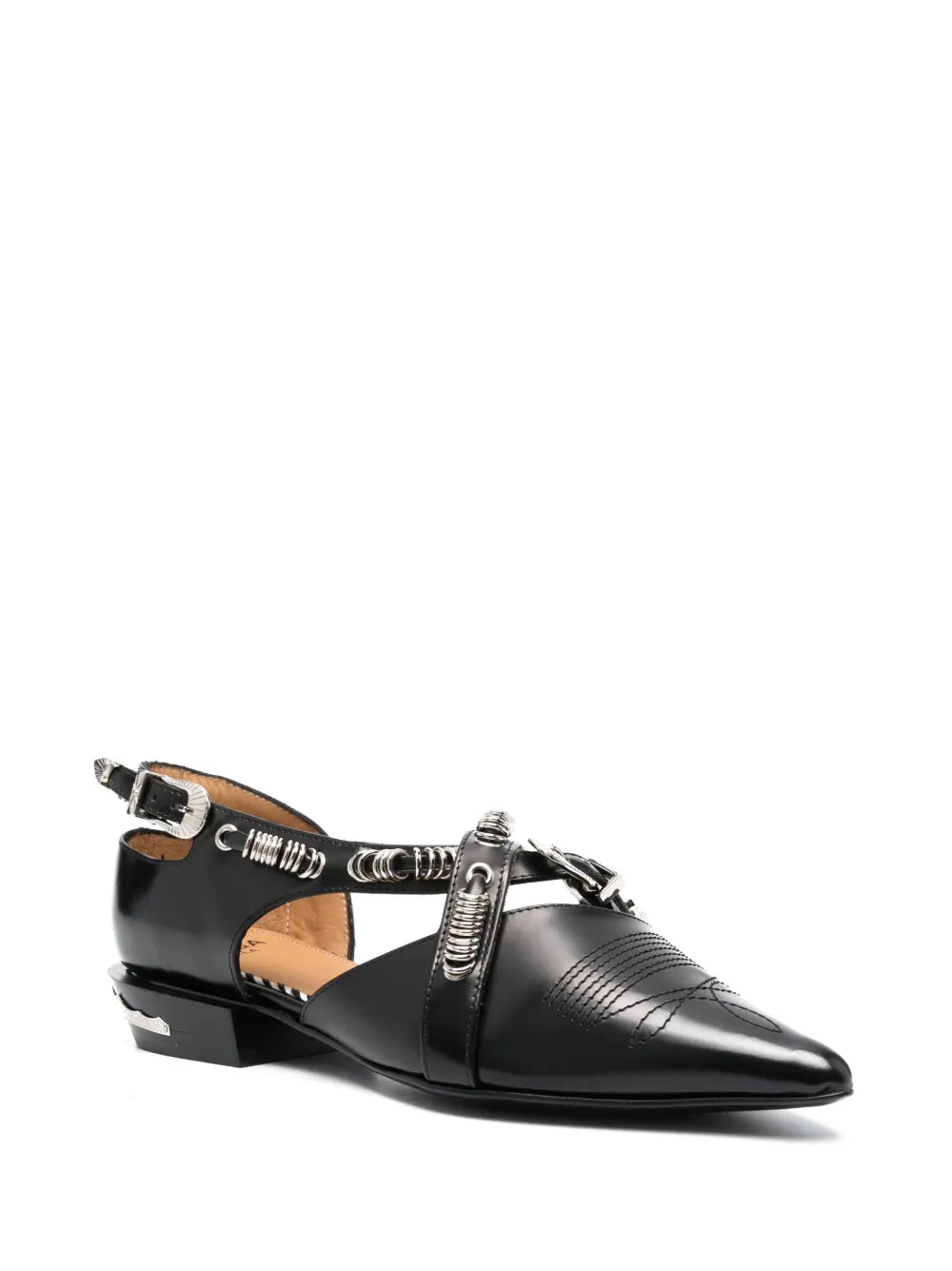 Toga Pulla buckled leather ballerina shoes