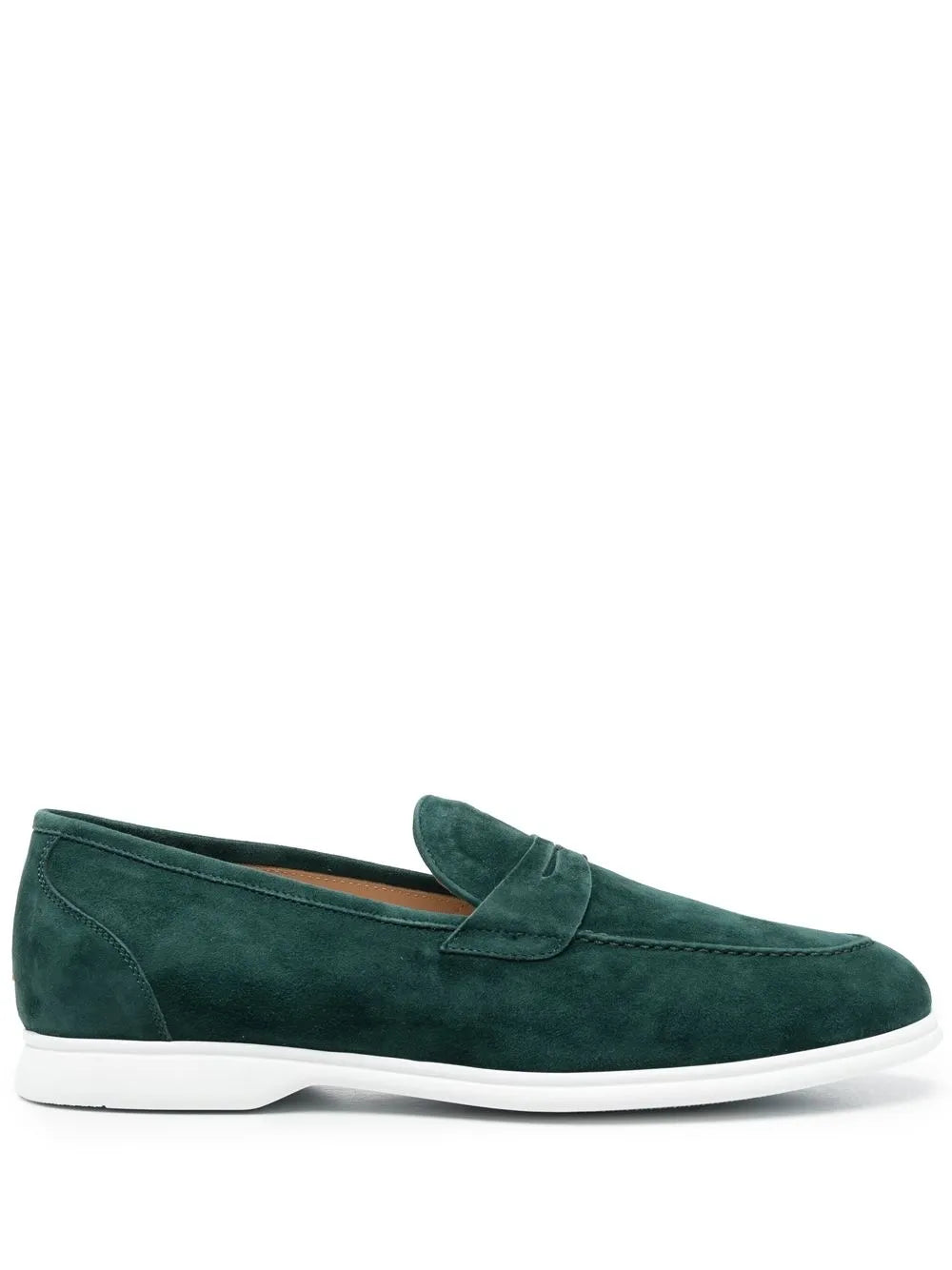 Kiton penny slot suede loafers