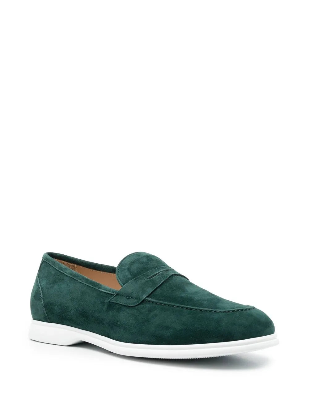 Kiton penny slot suede loafers