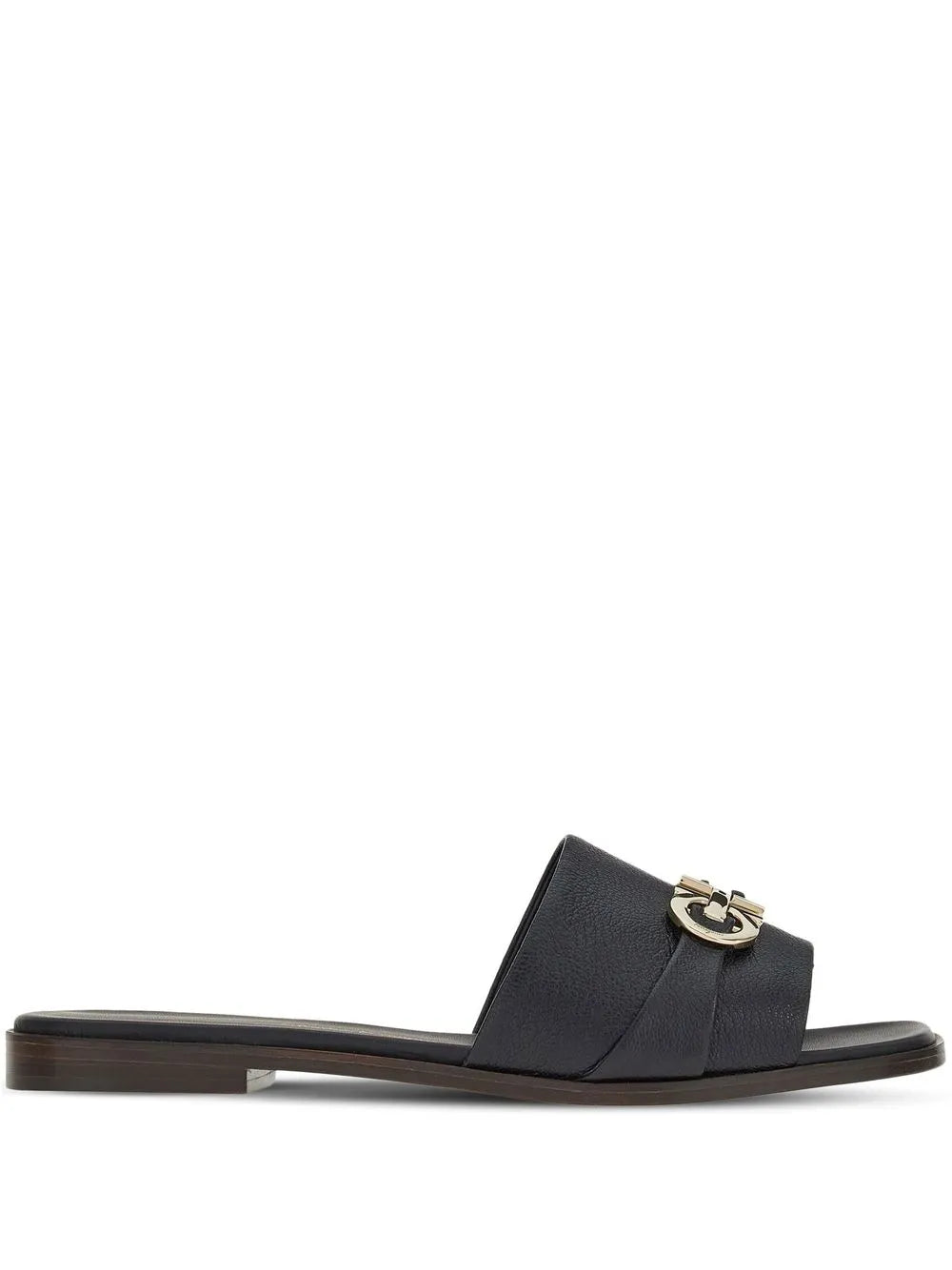 Ferragamo leather logo plaque sandals