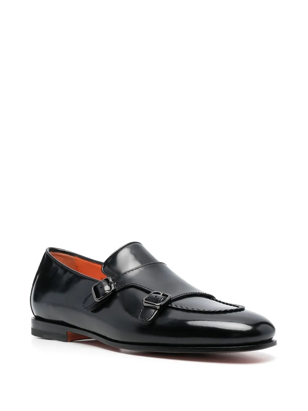 Santoni buckled-leather monk shoes