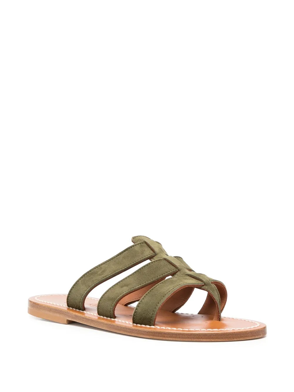K. Jacques caged-design calf-leather slides