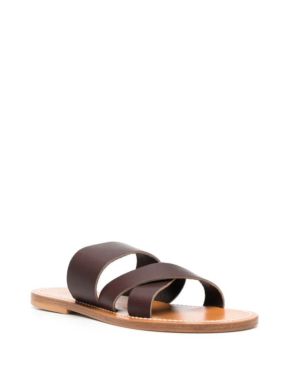K. Jacques crossover-strap calf-leather slides