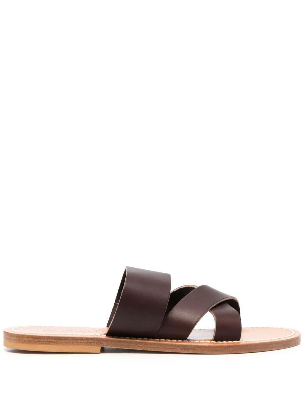 K. Jacques crossover-strap calf-leather slides