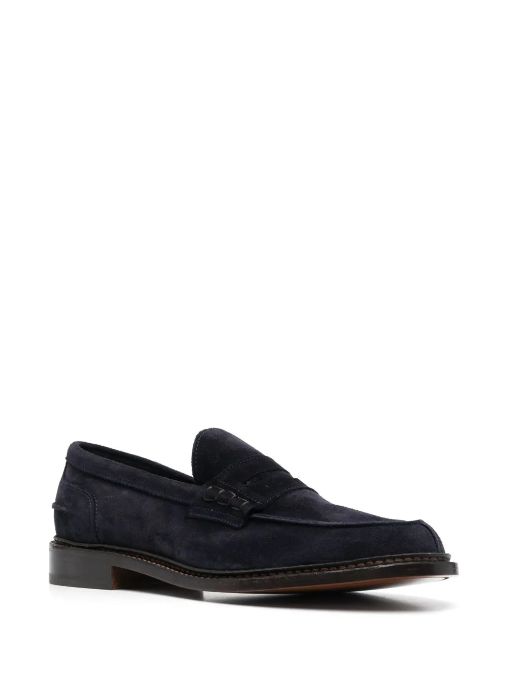 Tricker's penny-slot calf-suede loafers