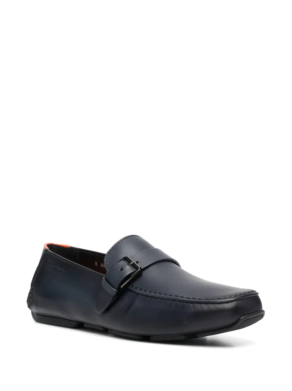 Santoni buckled leather monk shoes