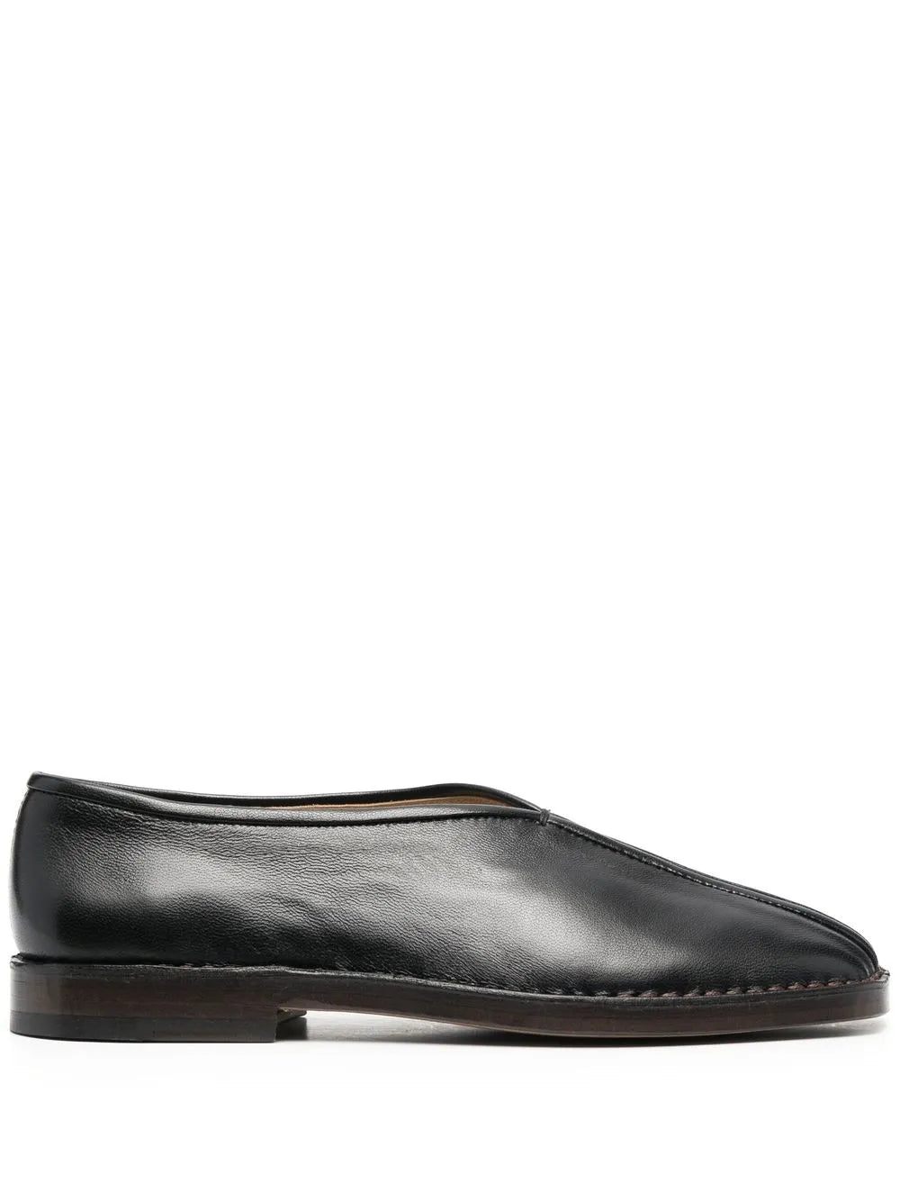 LEMAIRE square-toe leather loafers