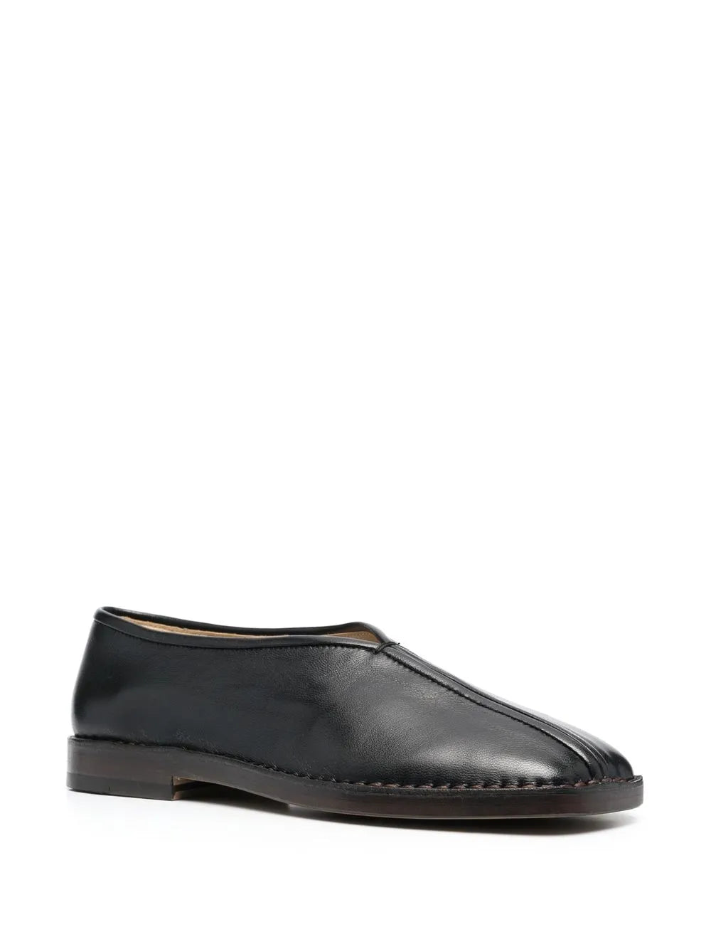 LEMAIRE square-toe leather loafers
