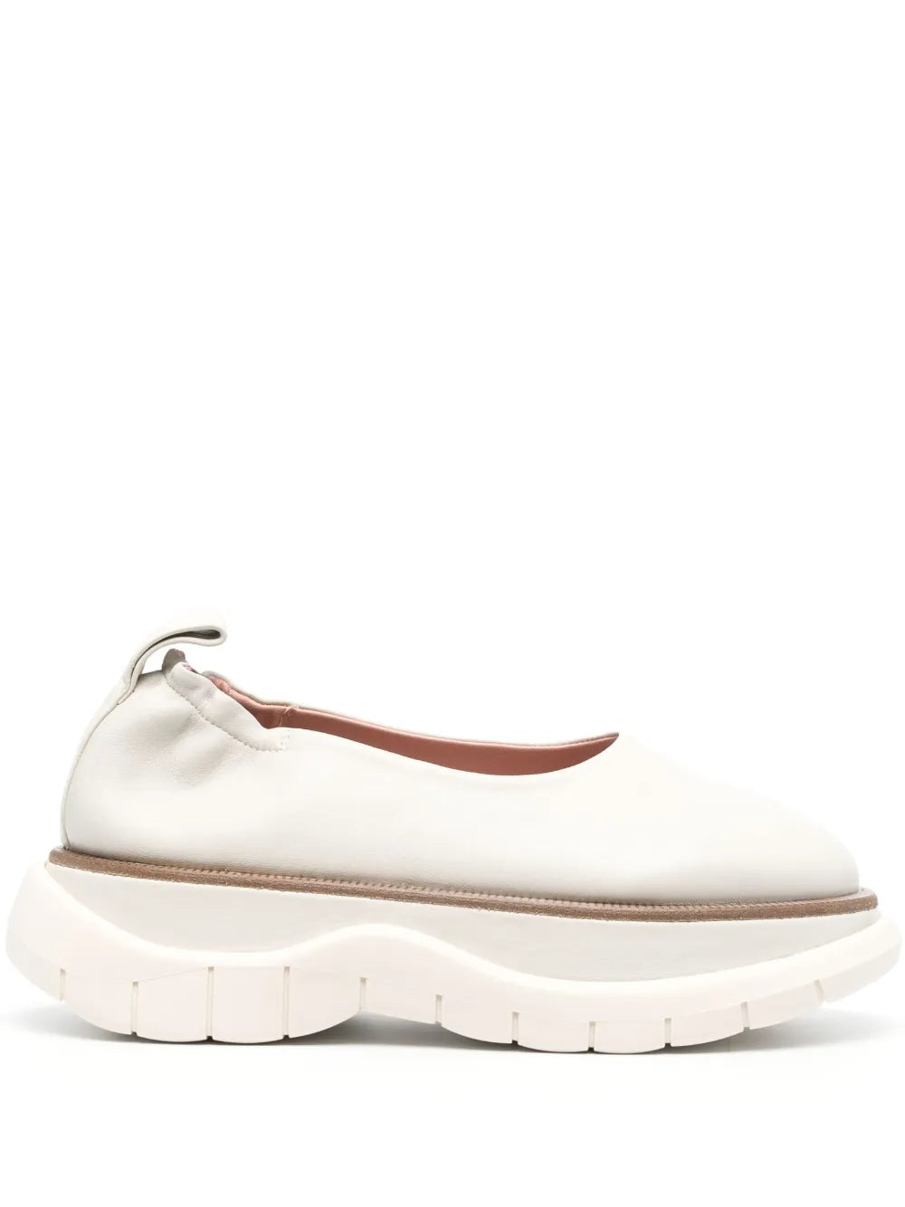 Sunnei round-toe leather ballerina shoes