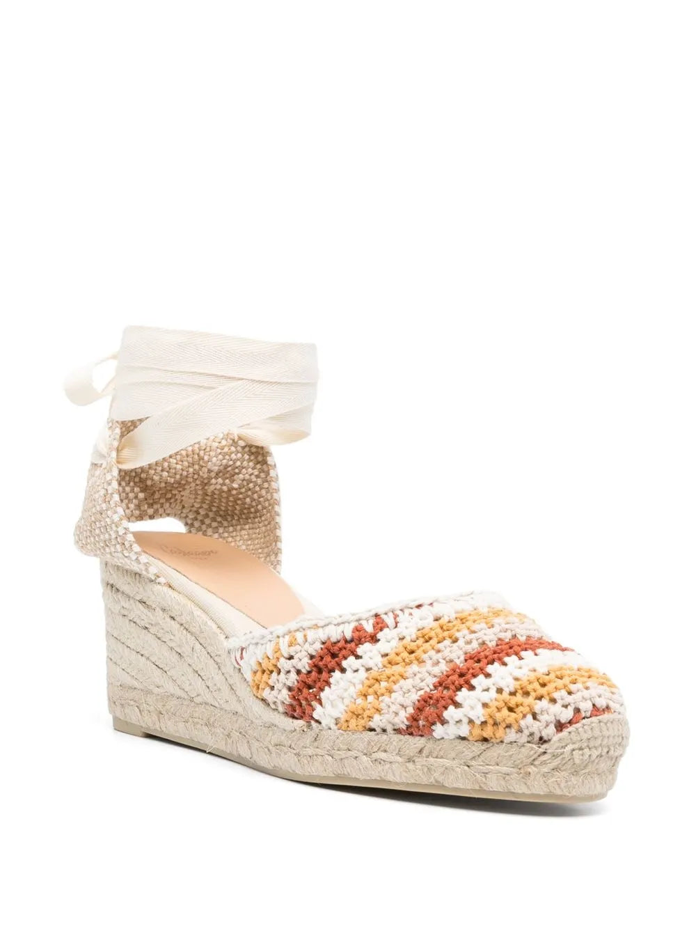 Castañer Carina 95mm crochet wedge sandals