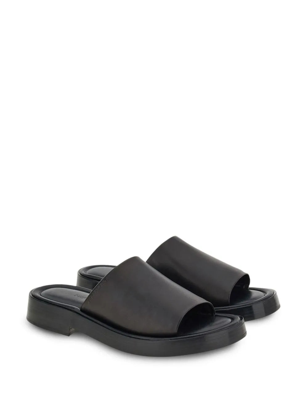 Ferragamo crossover-strap leather slides