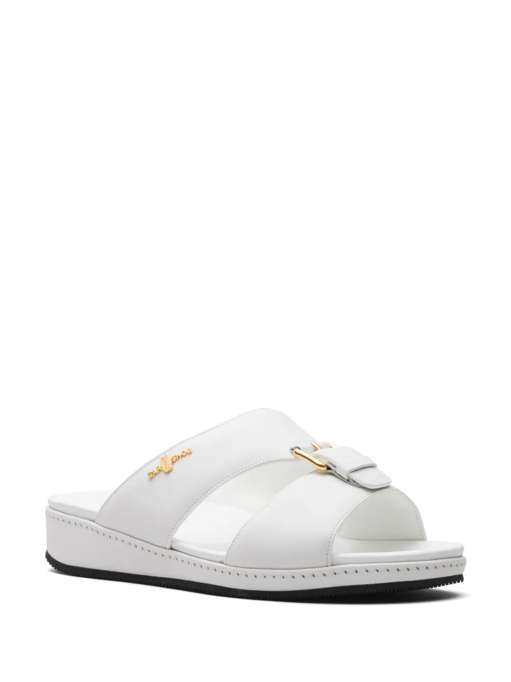 Car Shoe buckle-embellished flat sandals