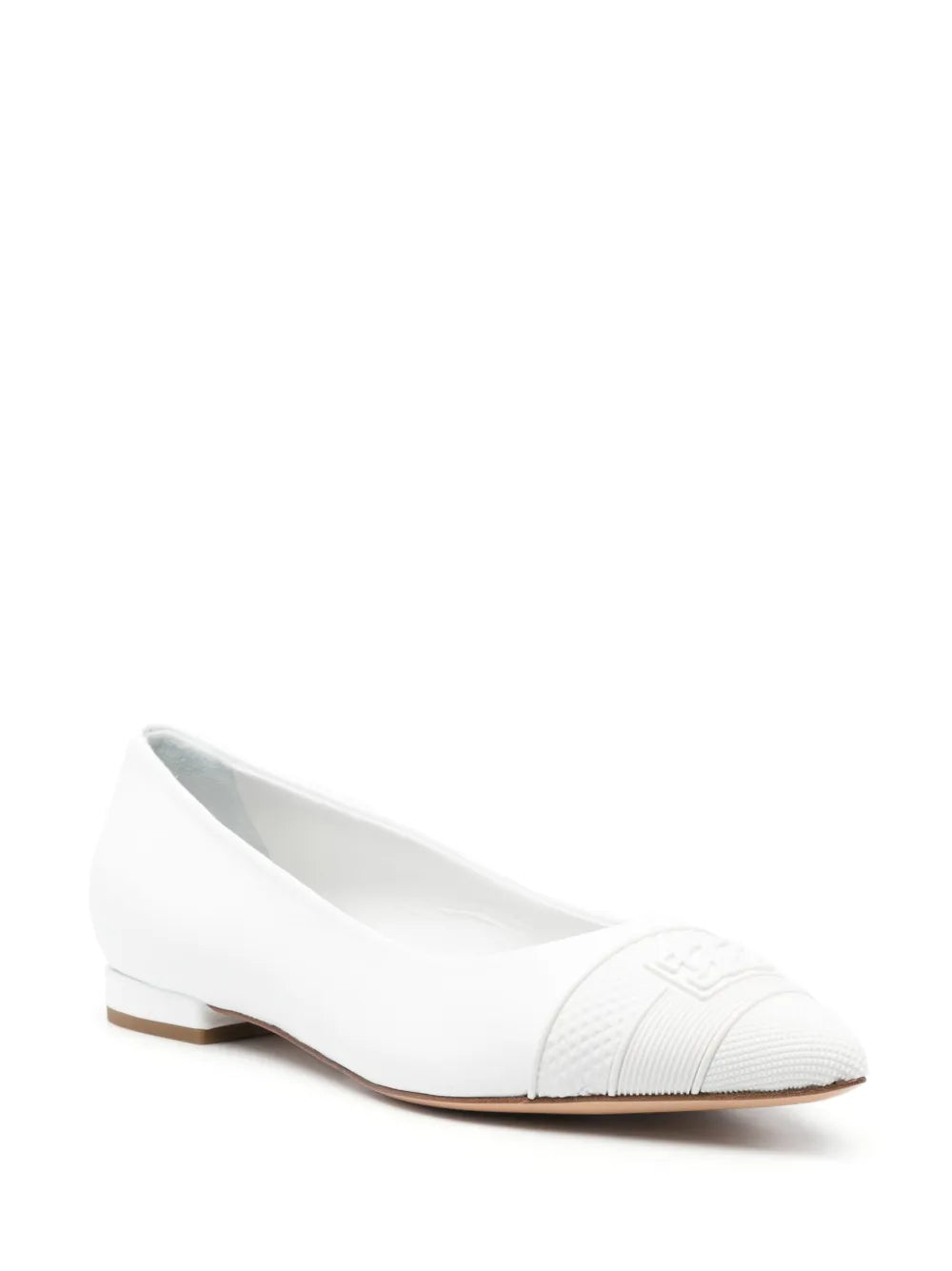 Casadei embossed-logo 15mm leather ballerinas