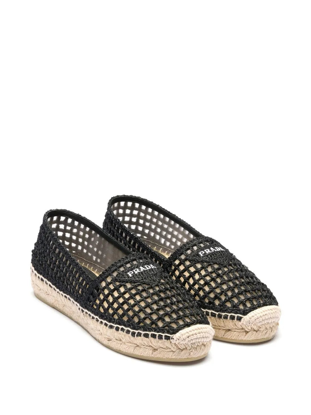 Prada logo-plaque raffia espadrilles