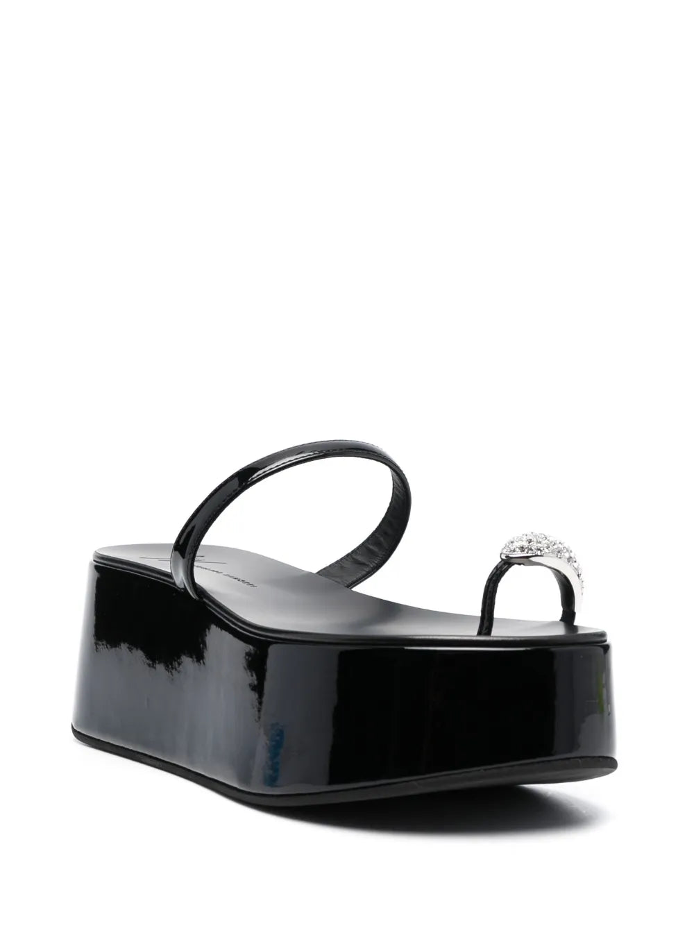 Giuseppe Zanotti Crystal-embellished 70mm leather platform slides