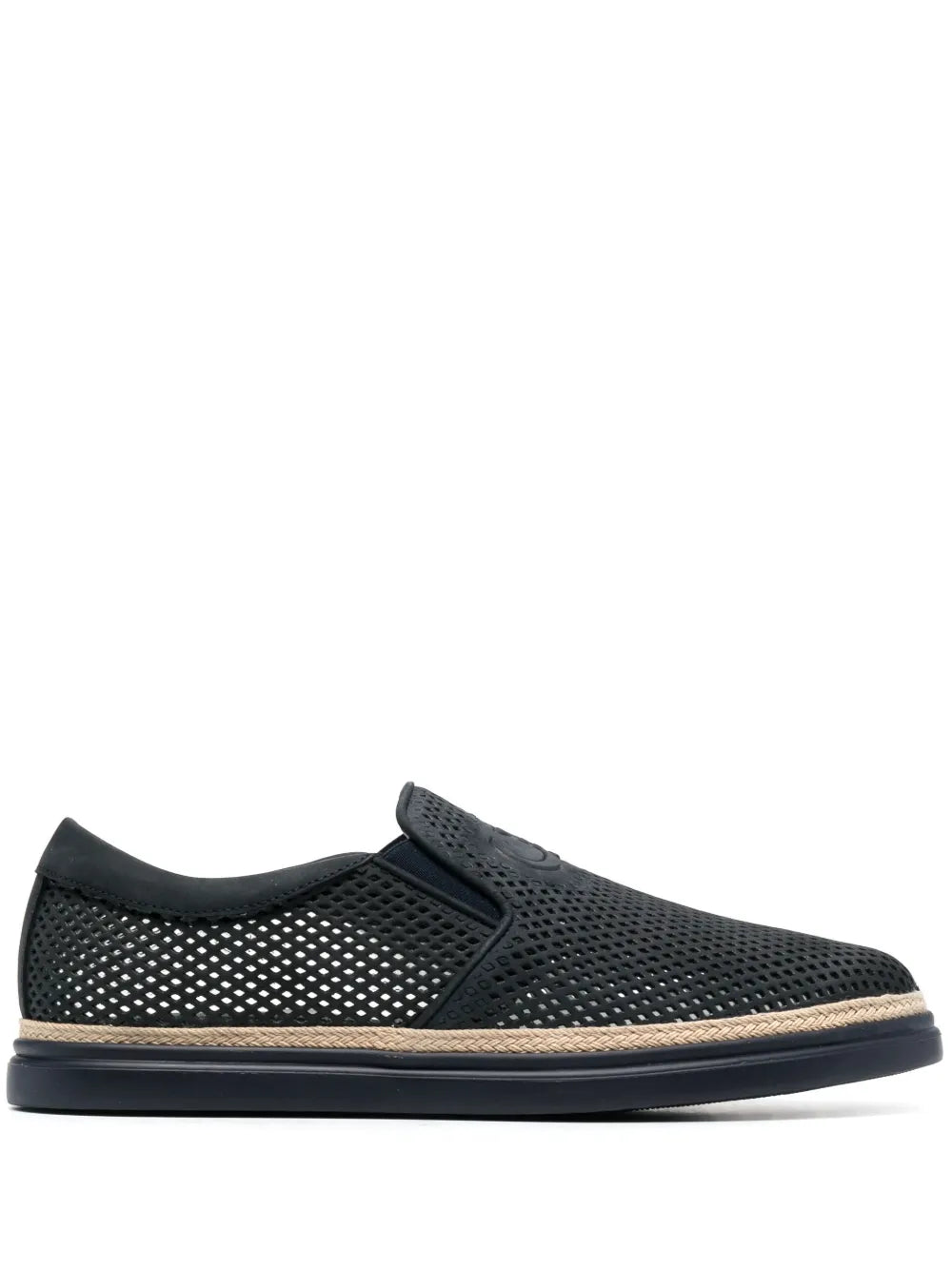 Casadei Nabuk debossed-logo leather sneakers