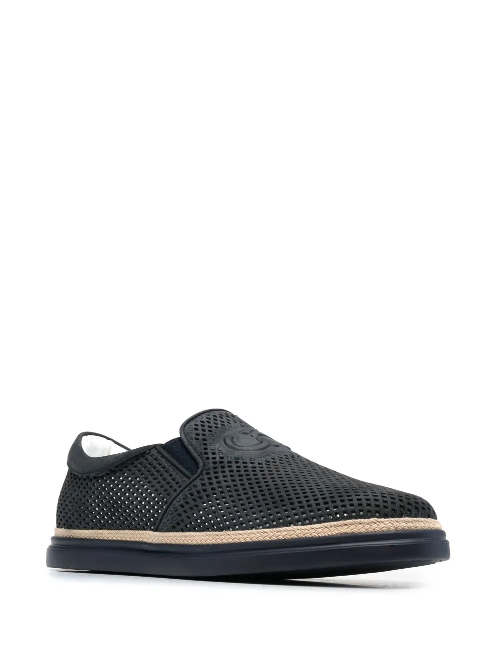 Casadei Nabuk debossed-logo leather sneakers