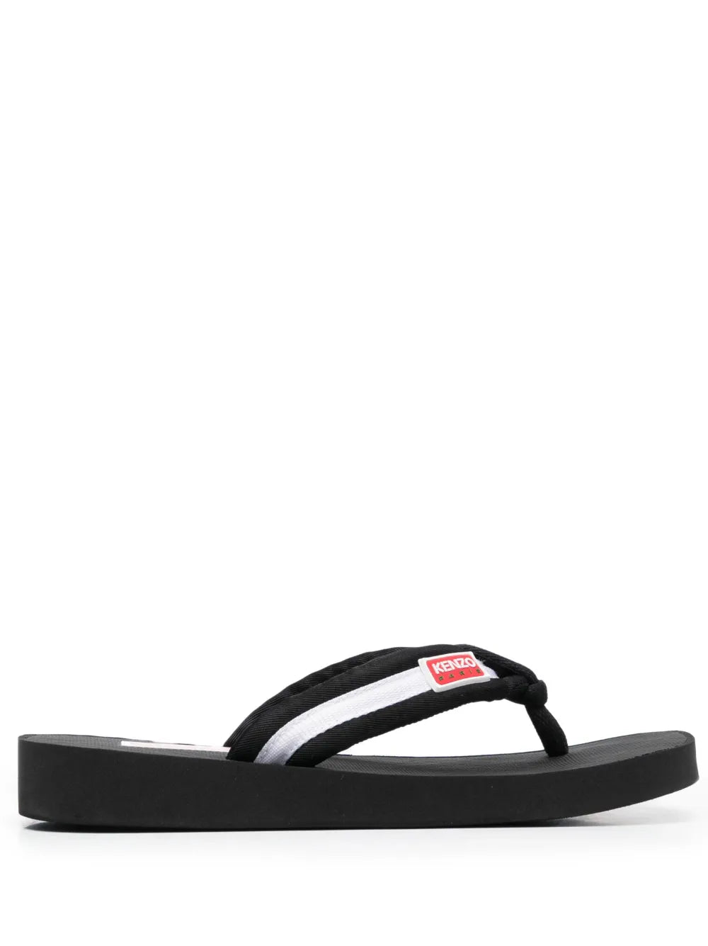 Kenzo logo-patch striped flip flops