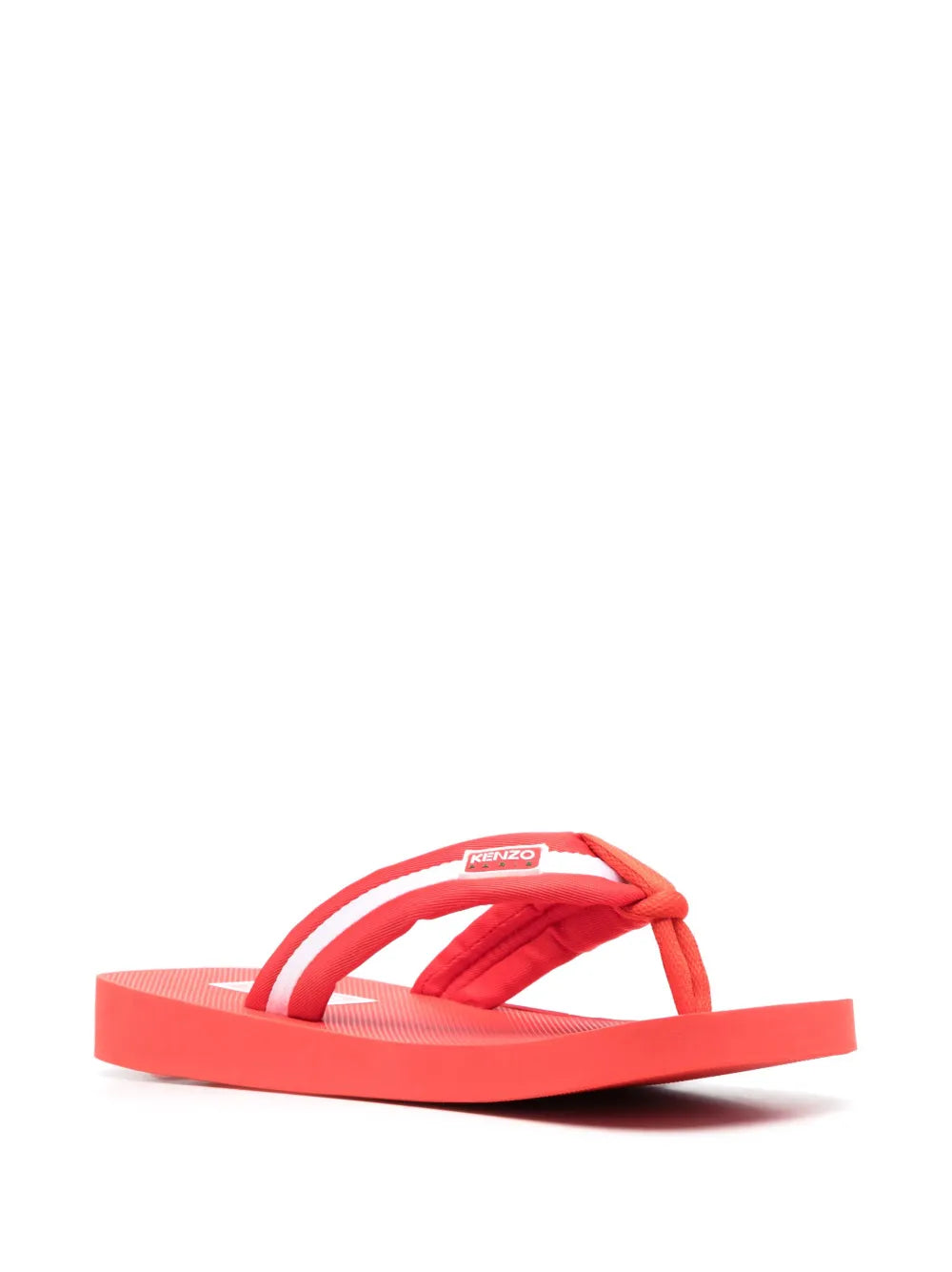 Kenzo logo-patch striped flip flops