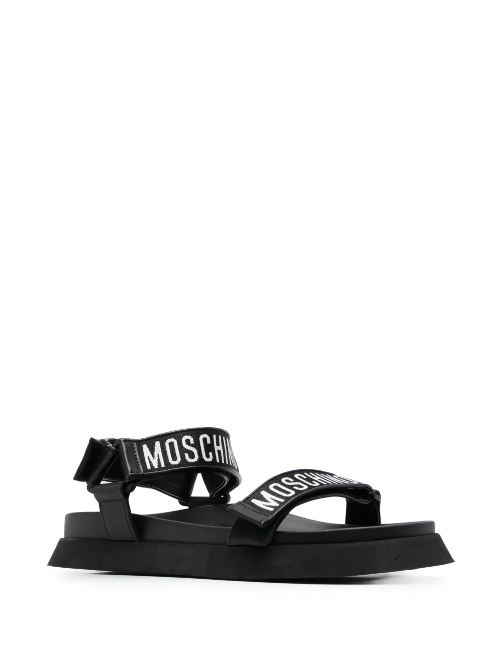 Moschino logo-strap leather sandals