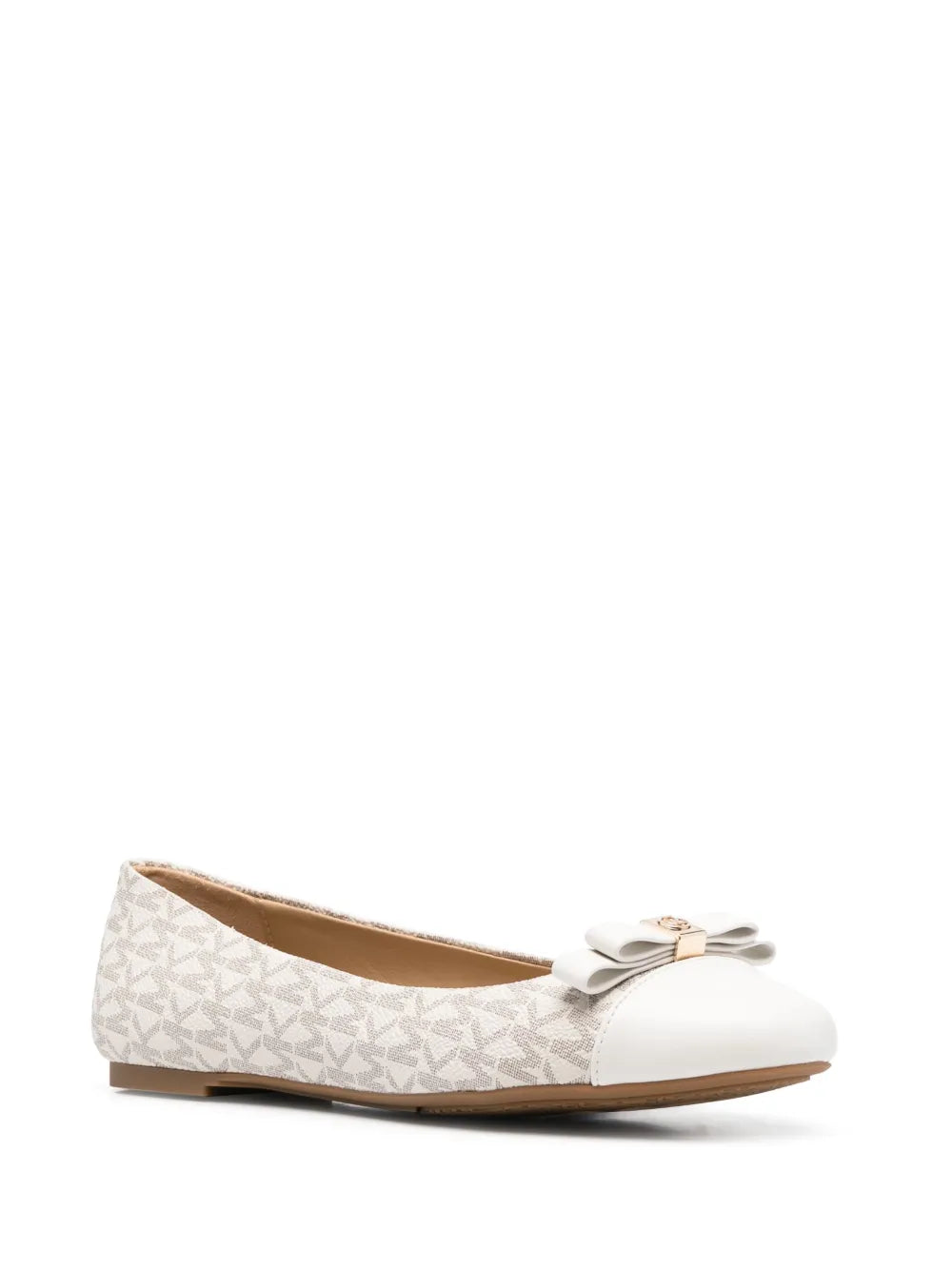 Michael Michael Kors Andrea bow-detail logo-print ballerina shoes