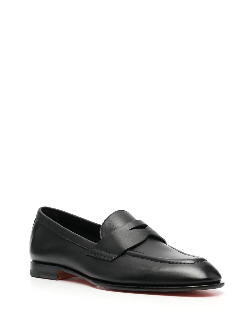 Santoni leather penny loafers