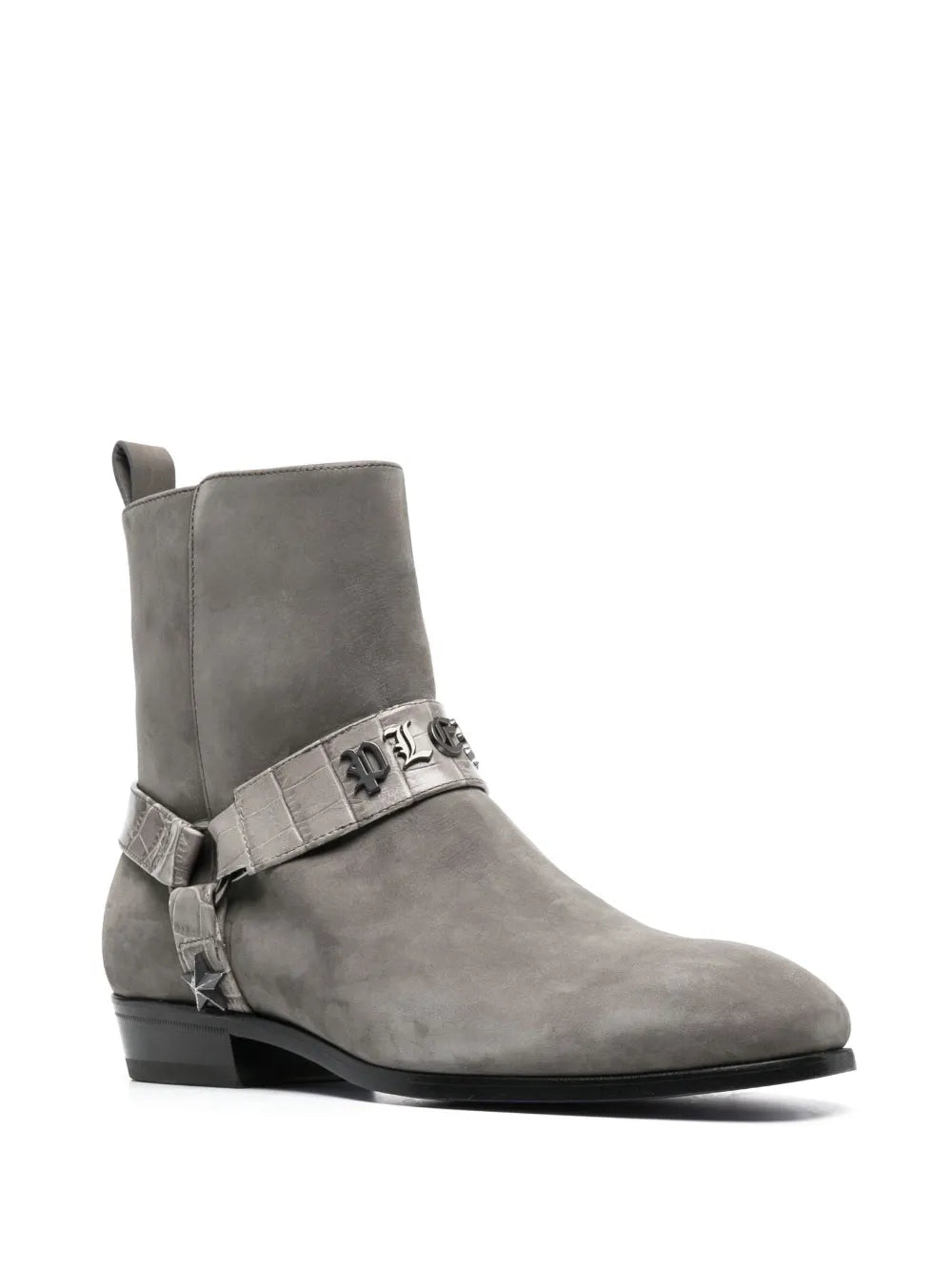 Philipp Plein logo-plaque suede ankle boots